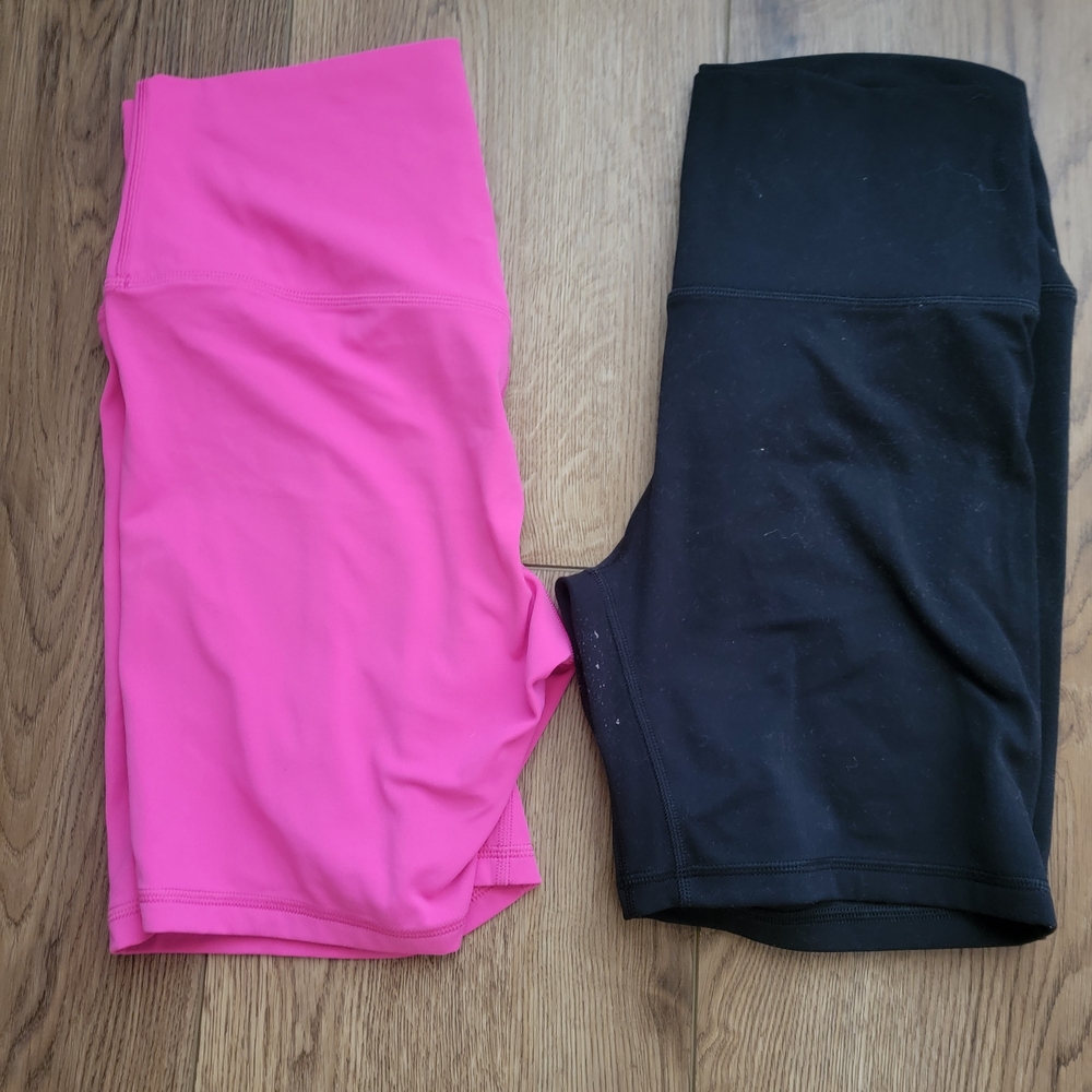 HeyNuts Pink and Black Biker Athletic Shorts